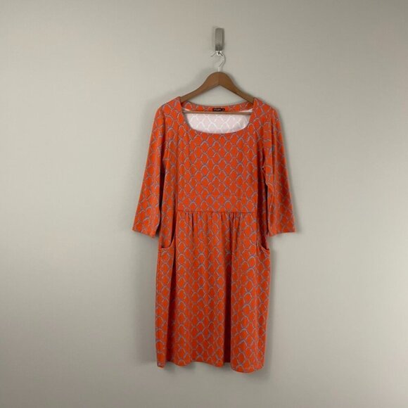 J McLaughlin Emma Catalina Cloth Orange Geometric Dress Size XL - Picture 1 of 6